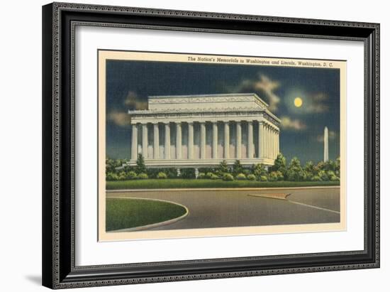 Lincoln Memorial and Washington Monument-null-Framed Art Print