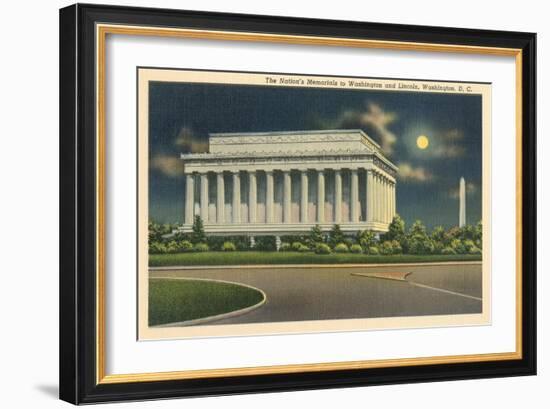 Lincoln Memorial and Washington Monument-null-Framed Art Print