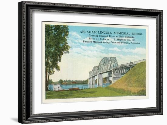 Lincoln Memorial Bridge, Blair, Nebraska-null-Framed Art Print