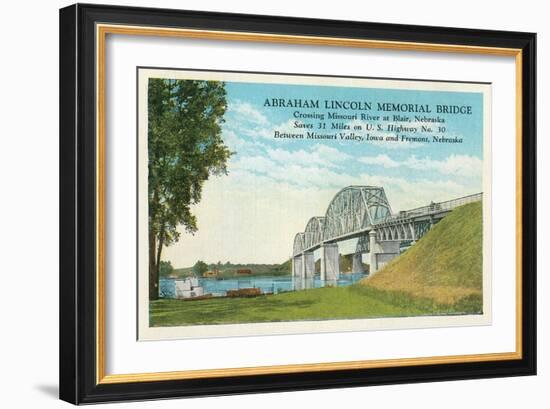 Lincoln Memorial Bridge, Blair, Nebraska-null-Framed Art Print