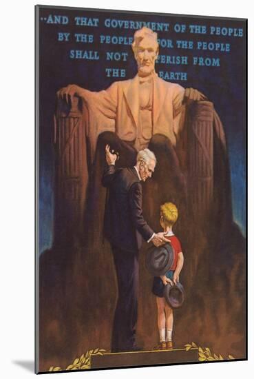 Lincoln Memorial, Man and Grandson-Found Image Press-Mounted Giclee Print