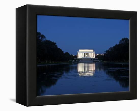 Lincoln Memorial Reflection in Pool, Washinton D.C., USA-Stocktrek Images-Framed Premier Image Canvas