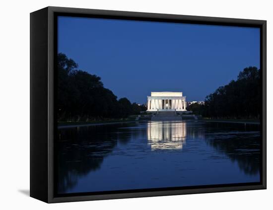 Lincoln Memorial Reflection in Pool, Washinton D.C., USA-Stocktrek Images-Framed Premier Image Canvas