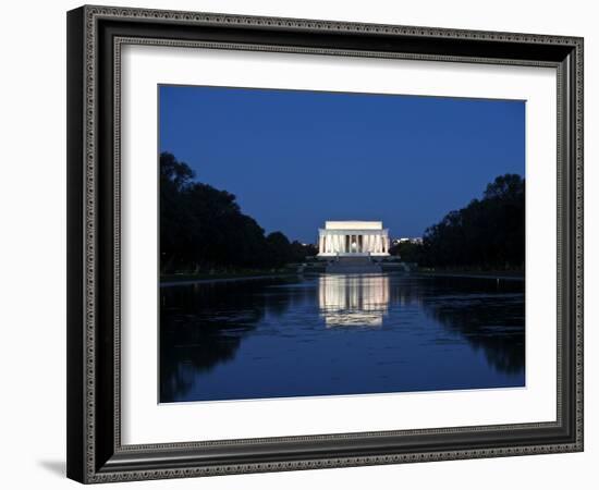 Lincoln Memorial Reflection in Pool, Washinton D.C., USA-Stocktrek Images-Framed Photographic Print