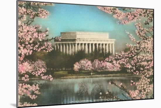 Lincoln Memorial Through Cherry Blossoms-null-Mounted Art Print