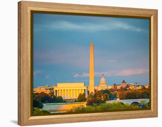 Lincoln Memorial, Washington Monument and Capitol, Washington DC-sborisov-Framed Premier Image Canvas