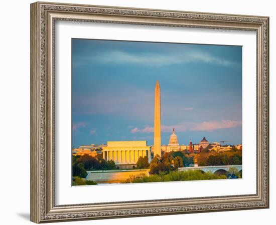 Lincoln Memorial, Washington Monument and Capitol, Washington DC-sborisov-Framed Photographic Print