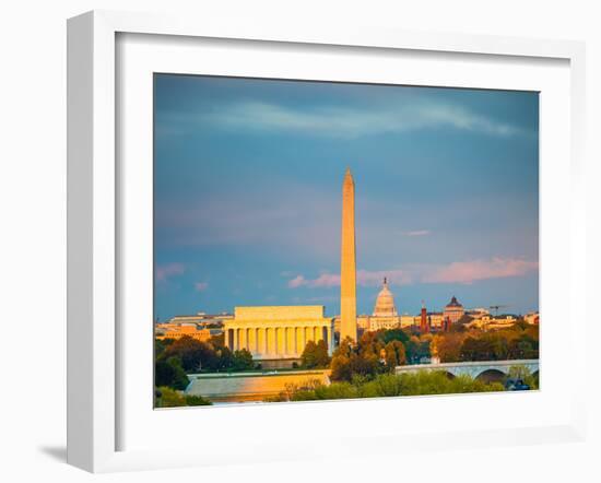 Lincoln Memorial, Washington Monument and Capitol, Washington DC-sborisov-Framed Photographic Print