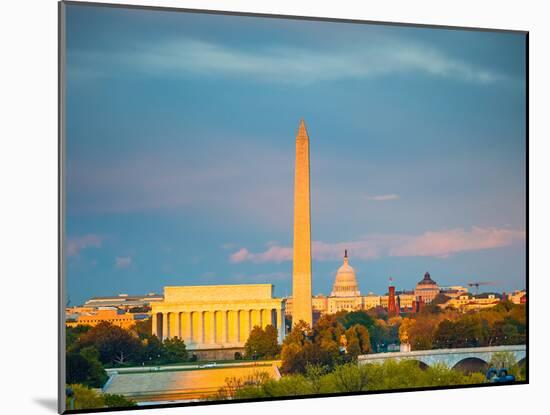 Lincoln Memorial, Washington Monument and Capitol, Washington DC-sborisov-Mounted Photographic Print