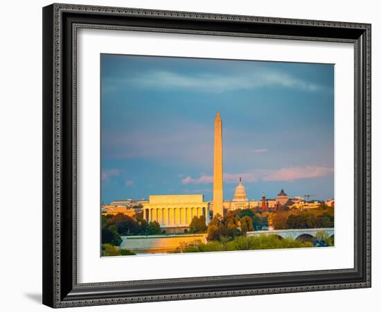 Lincoln Memorial, Washington Monument and Capitol, Washington DC-sborisov-Framed Photographic Print