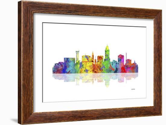 Lincoln Nebraska Skyline 1-Marlene Watson-Framed Giclee Print