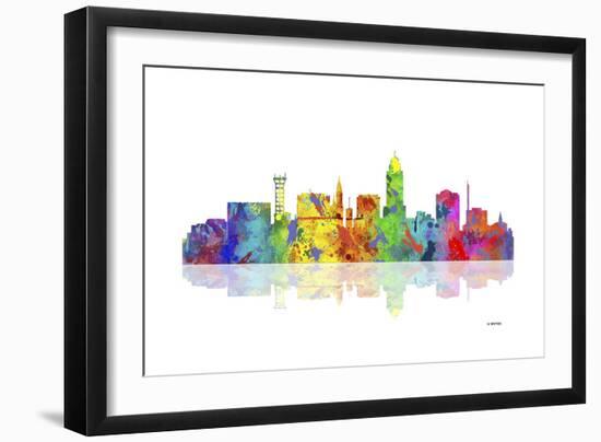 Lincoln Nebraska Skyline 1-Marlene Watson-Framed Giclee Print