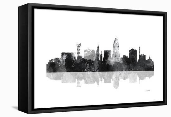 Lincoln Nebraska Skyline BG 1-Marlene Watson-Framed Premier Image Canvas
