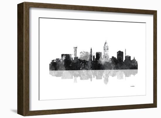 Lincoln Nebraska Skyline BG 1-Marlene Watson-Framed Giclee Print