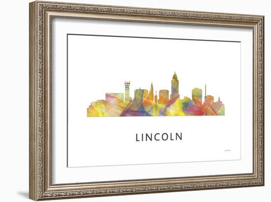 Lincoln Nebraska Skyline-Marlene Watson-Framed Giclee Print