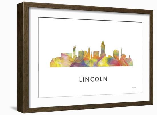 Lincoln Nebraska Skyline-Marlene Watson-Framed Giclee Print