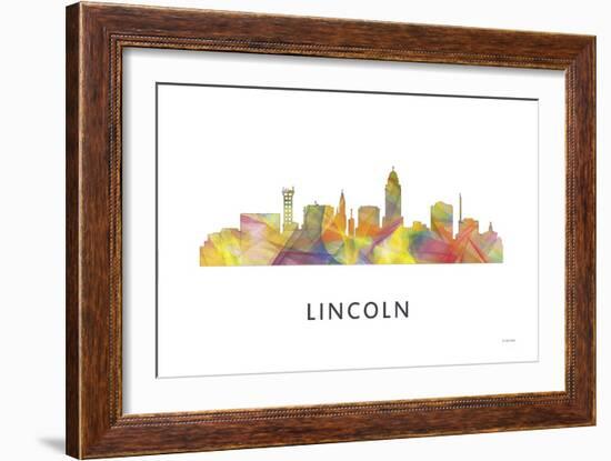 Lincoln Nebraska Skyline-Marlene Watson-Framed Giclee Print