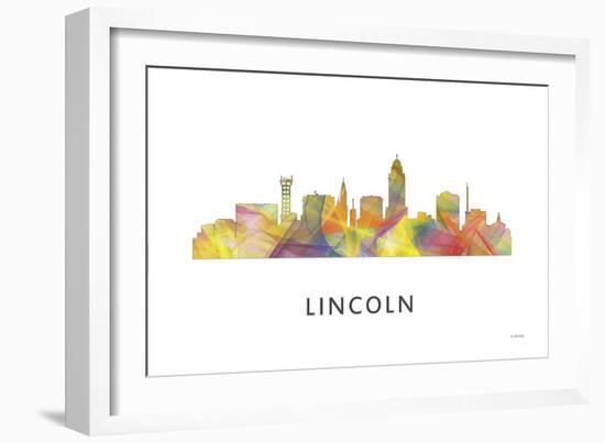 Lincoln Nebraska Skyline-Marlene Watson-Framed Giclee Print