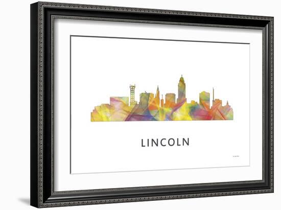 Lincoln Nebraska Skyline-Marlene Watson-Framed Giclee Print