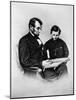 Lincoln Reading to His Son-Science Source-Mounted Giclee Print