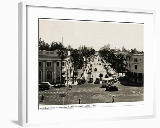 Lincoln Road Looking East from Alton Road, Miami Beach, C.1935-null-Framed Photographic Print