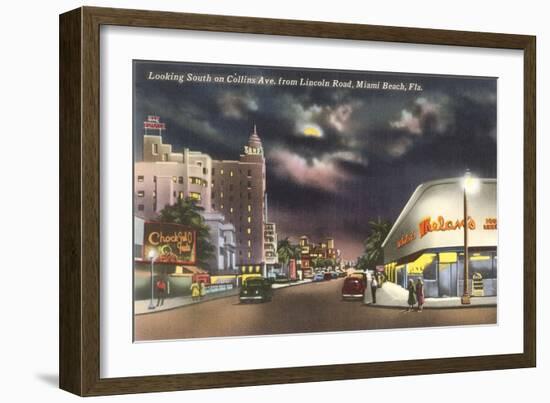 Lincoln Road, Miami Beach, Night-null-Framed Art Print
