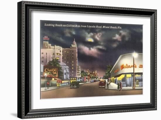 Lincoln Road, Miami Beach, Night-null-Framed Art Print