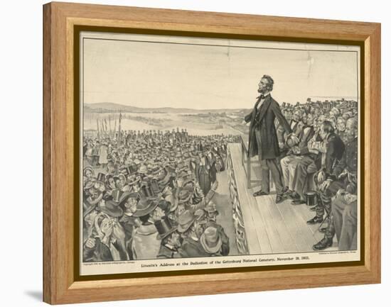 Lincoln's Address at the Dedication of the Gettysburg National Cemetery-null-Framed Premier Image Canvas