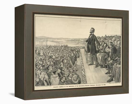 Lincoln's Address at the Dedication of the Gettysburg National Cemetery-null-Framed Premier Image Canvas