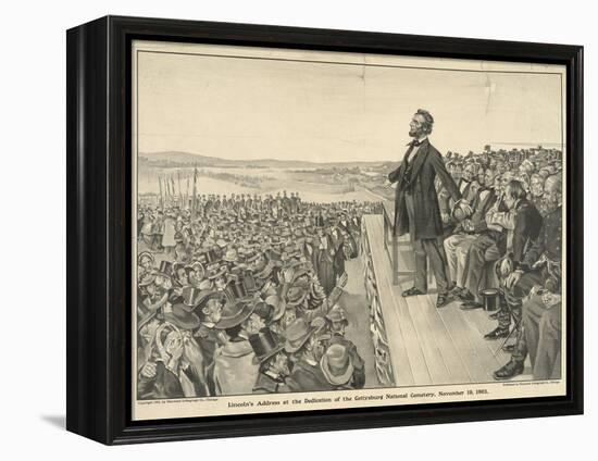 Lincoln's Address at the Dedication of the Gettysburg National Cemetery-null-Framed Premier Image Canvas