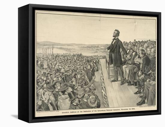 Lincoln's Address at the Dedication of the Gettysburg National Cemetery-null-Framed Premier Image Canvas
