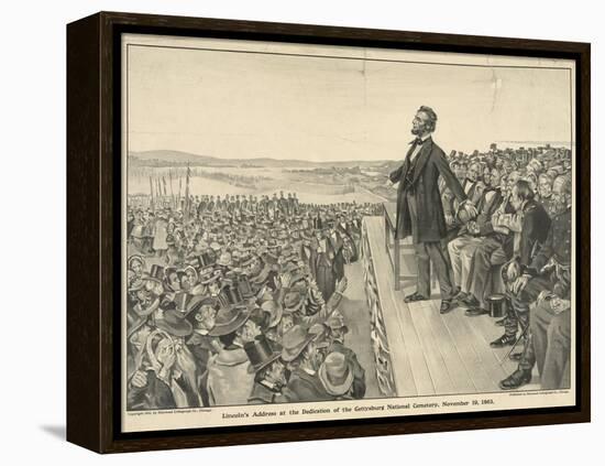 Lincoln's Address at the Dedication of the Gettysburg National Cemetery-null-Framed Premier Image Canvas