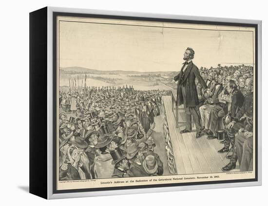 Lincoln's Address at the Dedication of the Gettysburg National Cemetery-null-Framed Premier Image Canvas