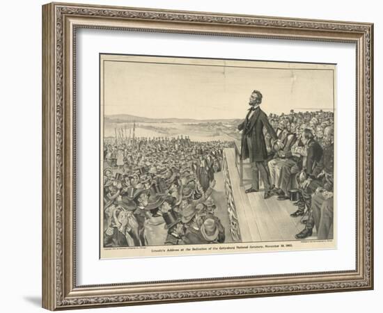 Lincoln's Address at the Dedication of the Gettysburg National Cemetery-null-Framed Giclee Print