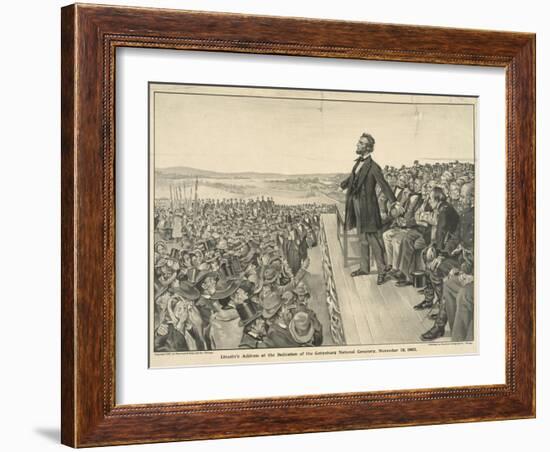 Lincoln's Address at the Dedication of the Gettysburg National Cemetery-null-Framed Giclee Print