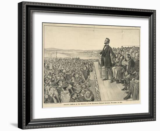 Lincoln's Address at the Dedication of the Gettysburg National Cemetery-null-Framed Giclee Print