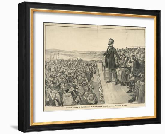 Lincoln's Address at the Dedication of the Gettysburg National Cemetery-null-Framed Giclee Print