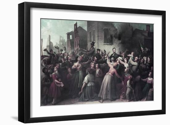 Lincoln's Drive Through Richmond, April 1865-Dennis Malone Carter-Framed Giclee Print