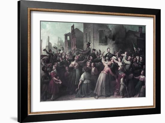 Lincoln's Drive Through Richmond, April 1865-Dennis Malone Carter-Framed Giclee Print