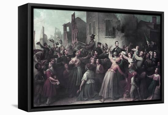 Lincoln's Drive Through Richmond, April 1865-Dennis Malone Carter-Framed Premier Image Canvas