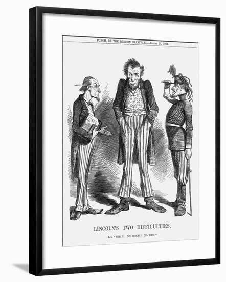 Lincoln's Two Difficulties, 1862-null-Framed Giclee Print