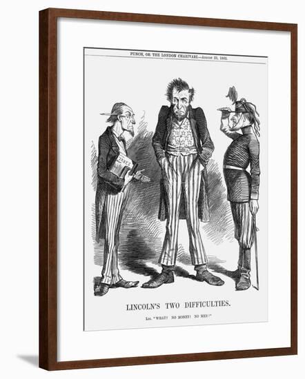 Lincoln's Two Difficulties, 1862-null-Framed Giclee Print