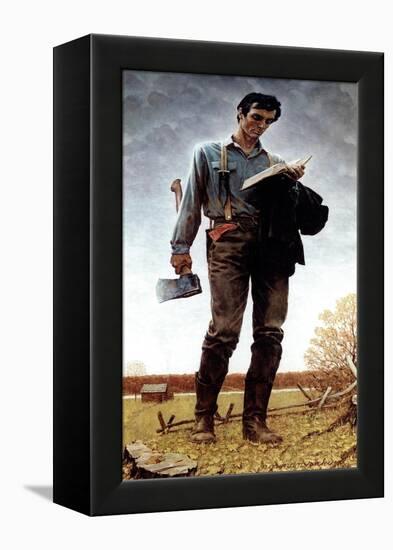 Lincoln the Railsplitter (or Young Woodcutter)-Norman Rockwell-Framed Premier Image Canvas