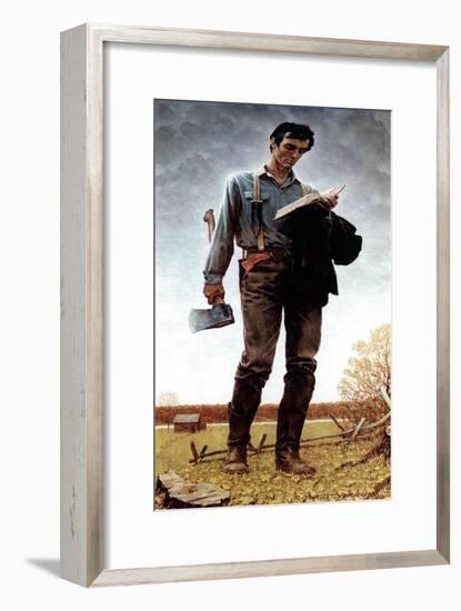 Lincoln the Railsplitter (or Young Woodcutter)-Norman Rockwell-Framed Premium Giclee Print