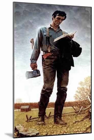 Lincoln the Railsplitter (or Young Woodcutter)-Norman Rockwell-Mounted Premium Giclee Print