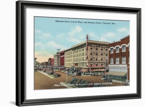 Lincoln Way, Downtown Cheyenne-null-Framed Art Print