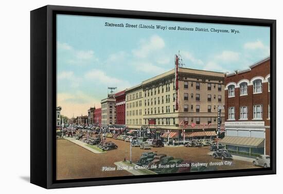 Lincoln Way, Downtown Cheyenne-null-Framed Stretched Canvas