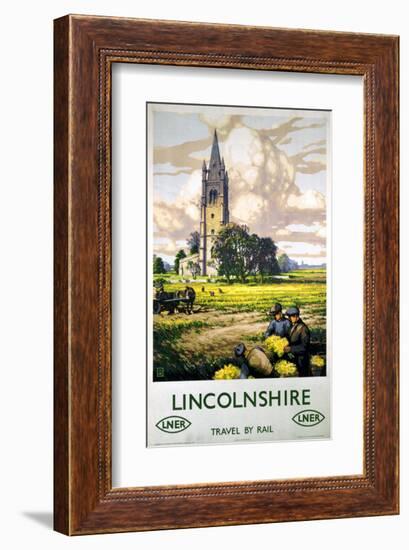 Lincolnshire Farmers and Church-null-Framed Art Print