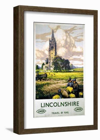 Lincolnshire Farmers and Church-null-Framed Art Print