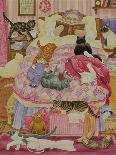 Grandma and 10 cats in the bedroom-Linda Benton-Giclee Print